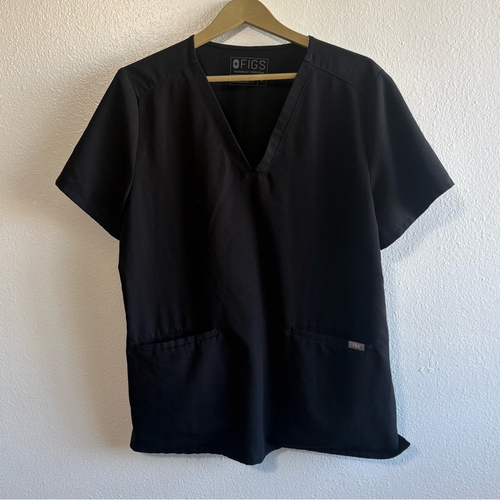 FIGS‎ Women’s XL Black Casma Scrub Top Short Sleeve Nurse Doctor Neutral